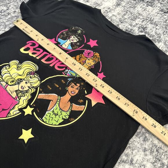 Retro Barbie Dolls from the 80s Graphic Women's Top Black Size Medium Totally - Picture 4 of 6
